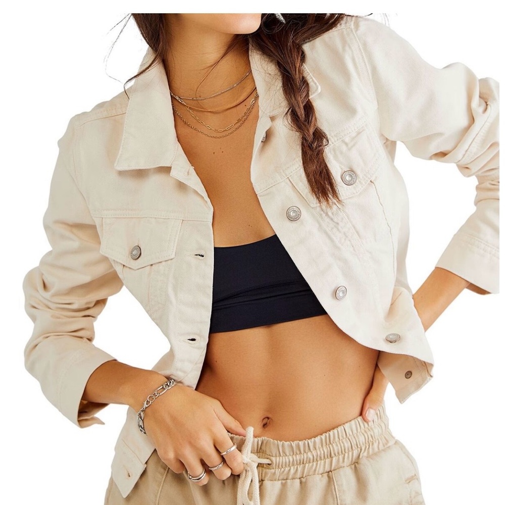 Free People | Cream Jean Jacket